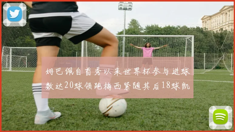 姆巴佩自首秀以来世界杯参与进球数达20球领跑梅西紧随其后18球凯恩则有13球
